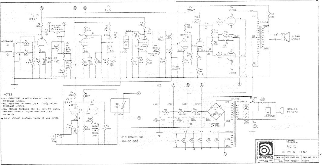 Ampeg AC-12 Schematic