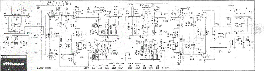 Ampeg Echo Twin ET-1 Schematic