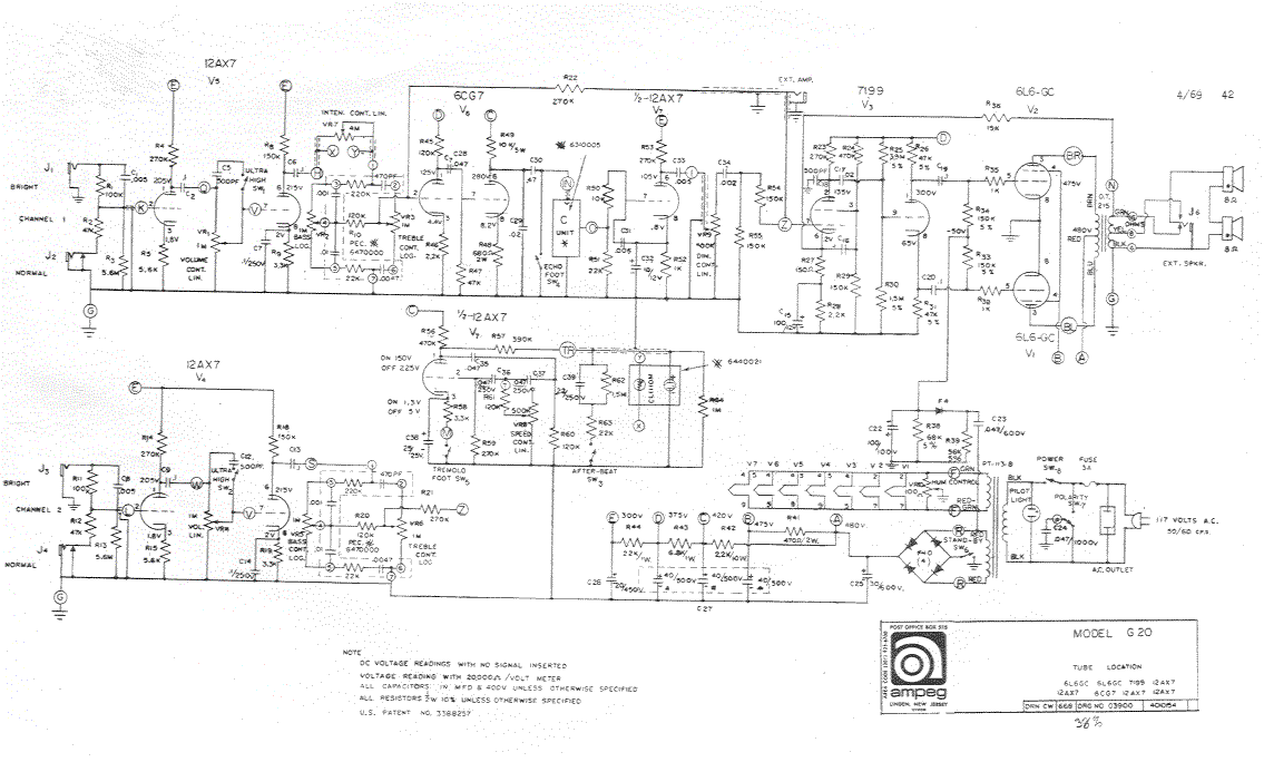 Ampeg G-20 Schematic