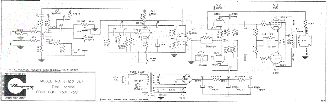 Ampeg J-12D Jet Schematic