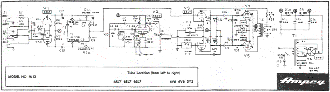 Ampeg M-12 Schematic