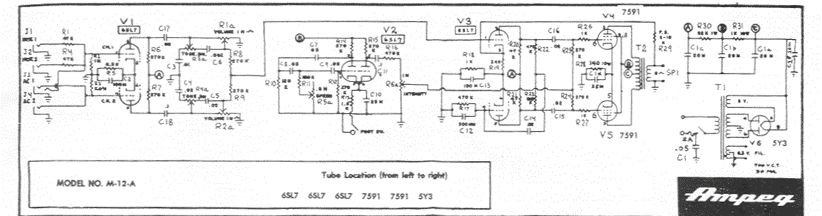 Ampeg M-12A Schematic