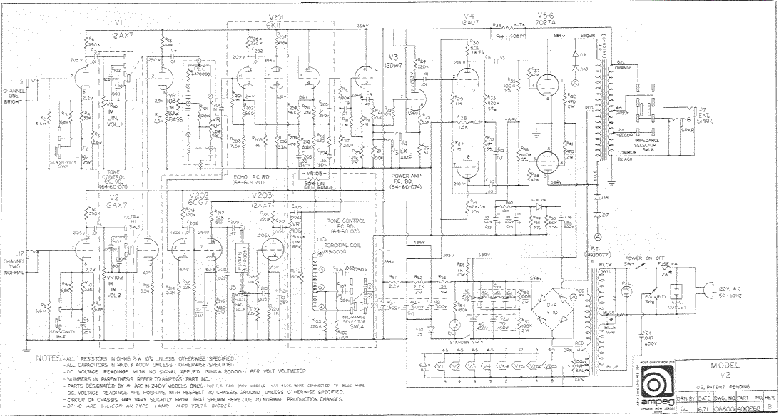Ampeg V2 Schematic