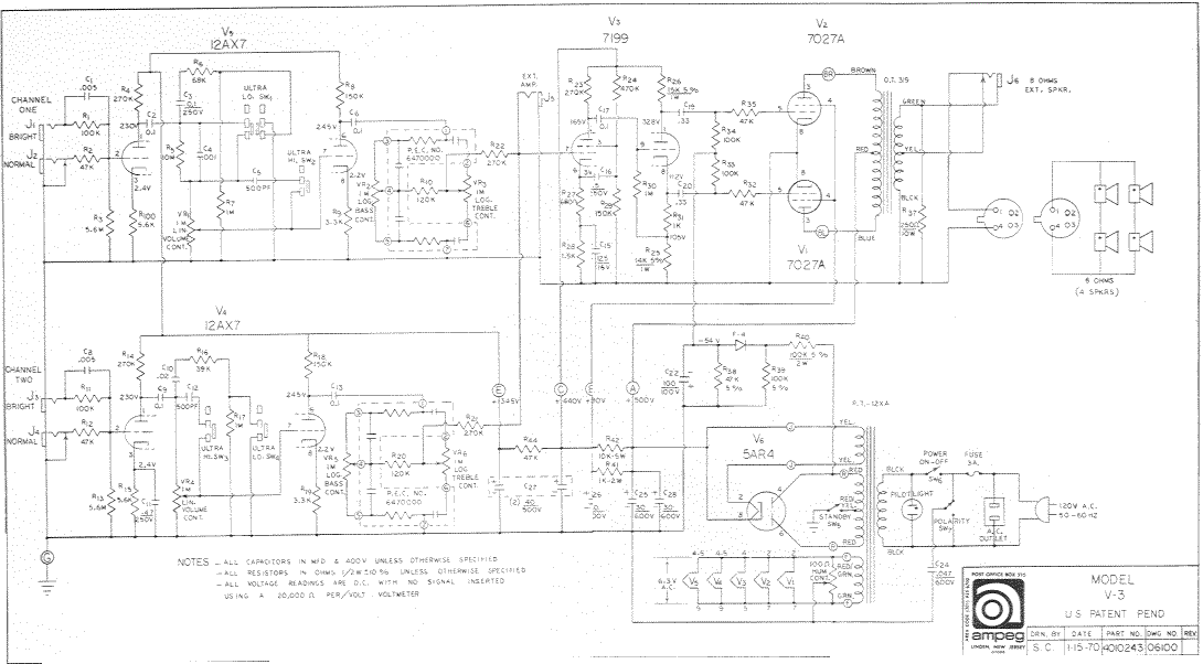 Ampeg V3 Schematic