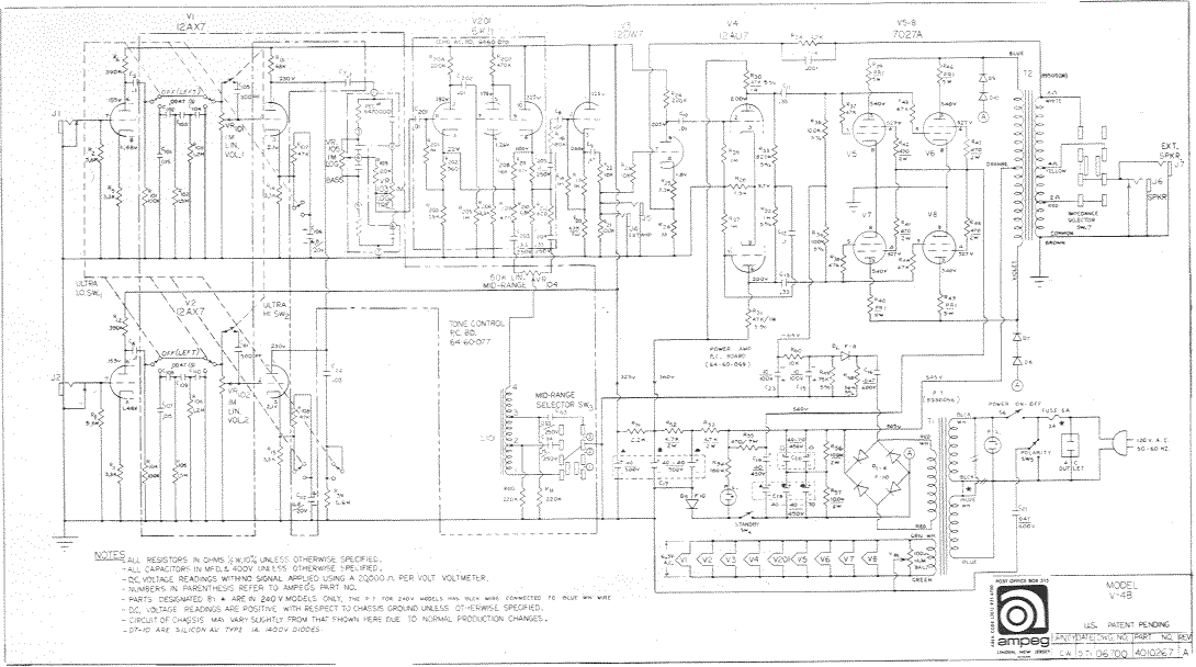 Ampeg V-4B Schematic