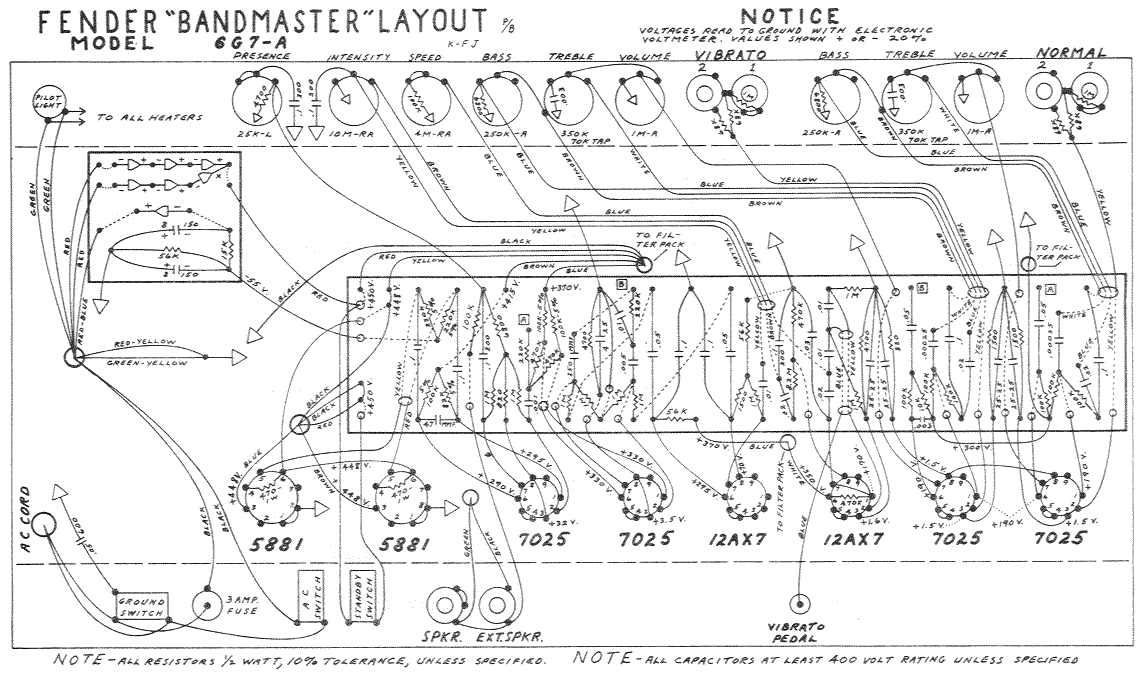 Fender Bandmaster 6G7-A Layout