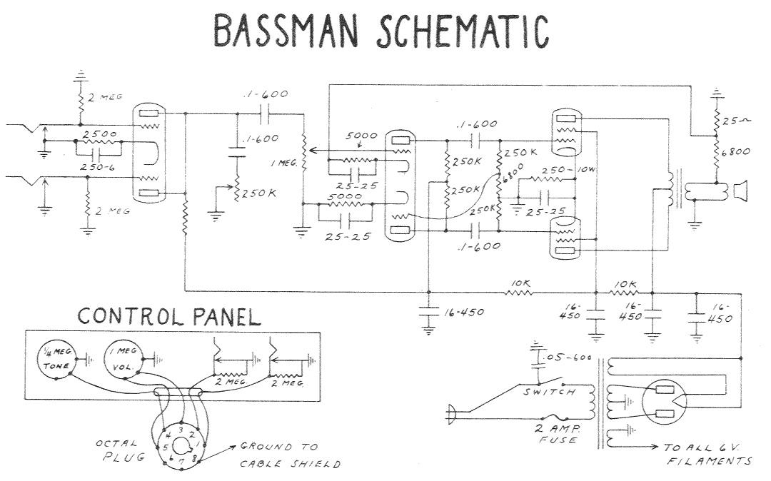 Fender Bassman Schematic