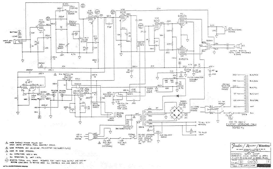 Fender Champ Amp Super Schematic