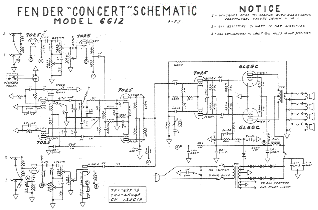Fender Concert 6G12 Schematic