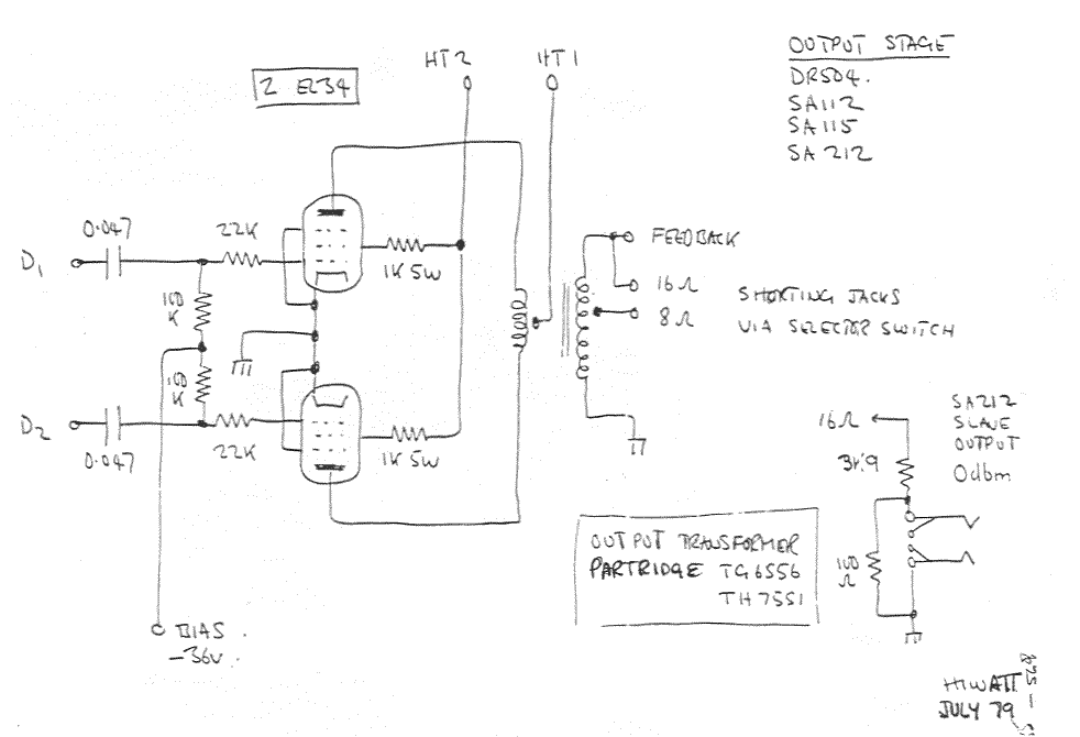 HiWatt 50W Output Schematic