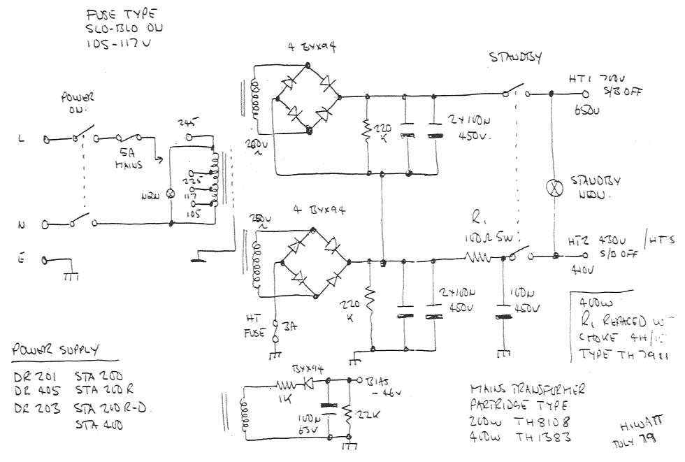 HiWatt Power Supply Schematic
