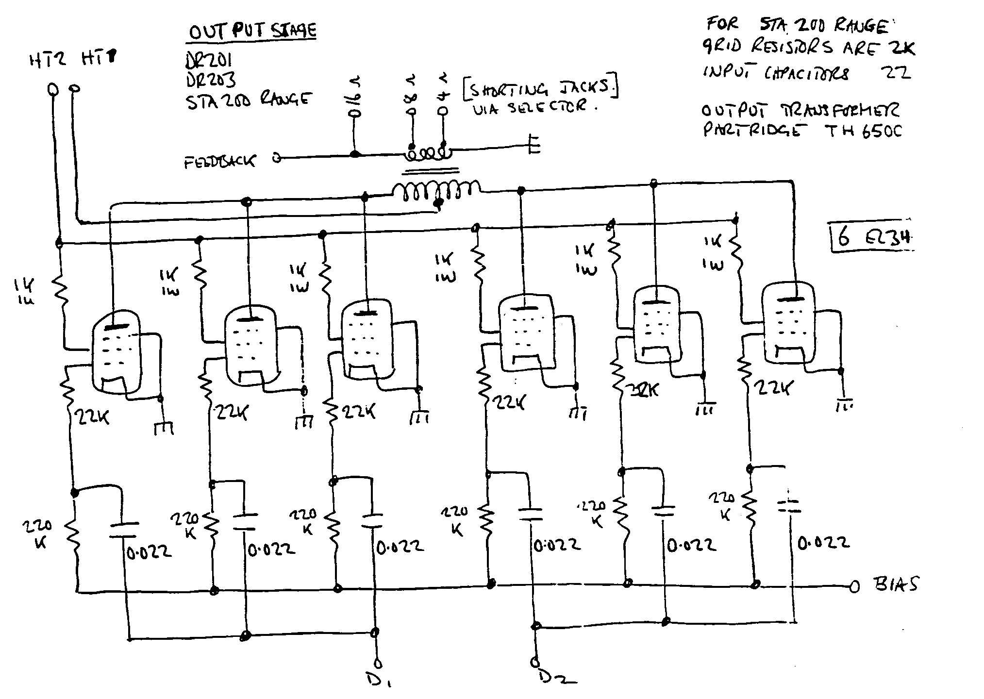 HiWatt 200W Output Schematic