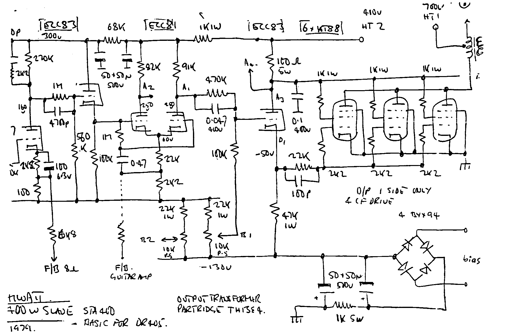 HiWatt 400W Slave Schematic