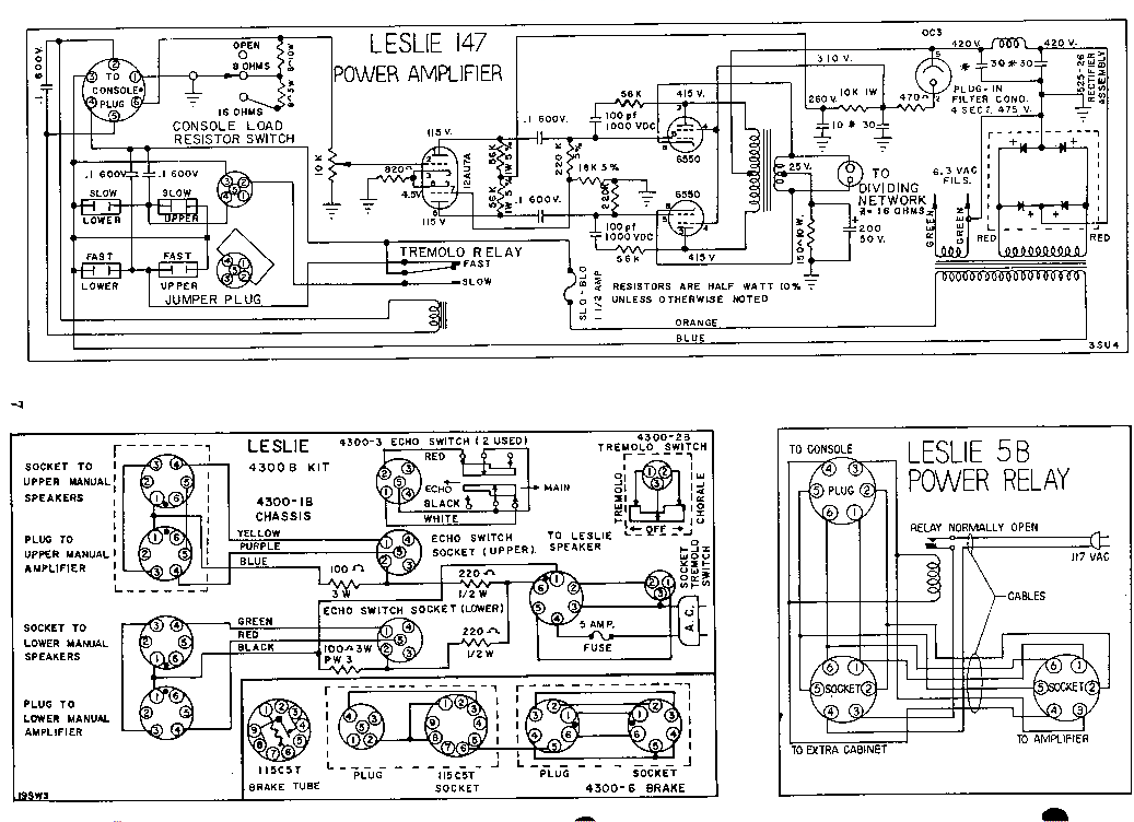 Leslie147 Power Amplifier Schematic