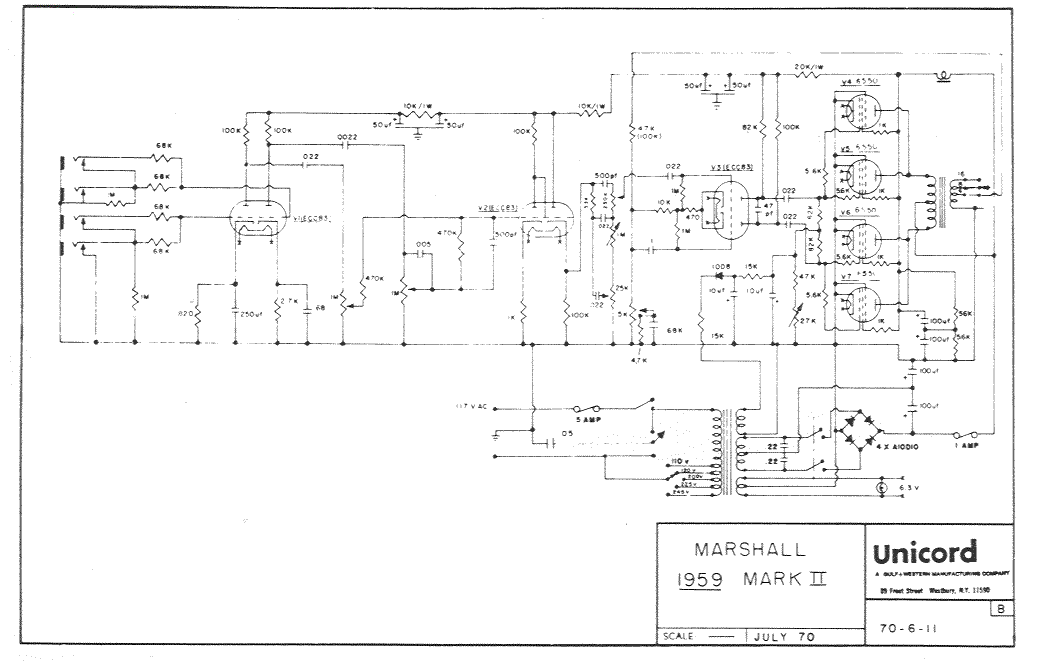 Marshall 1959 Mark II Schematic