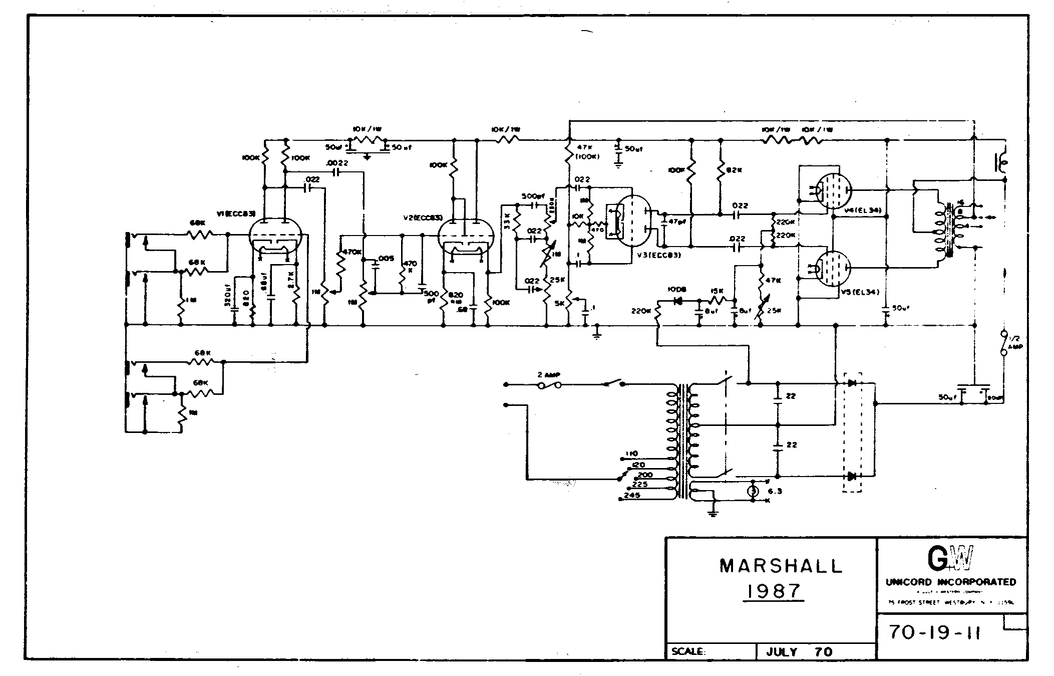 Marshall 1987 Schematic