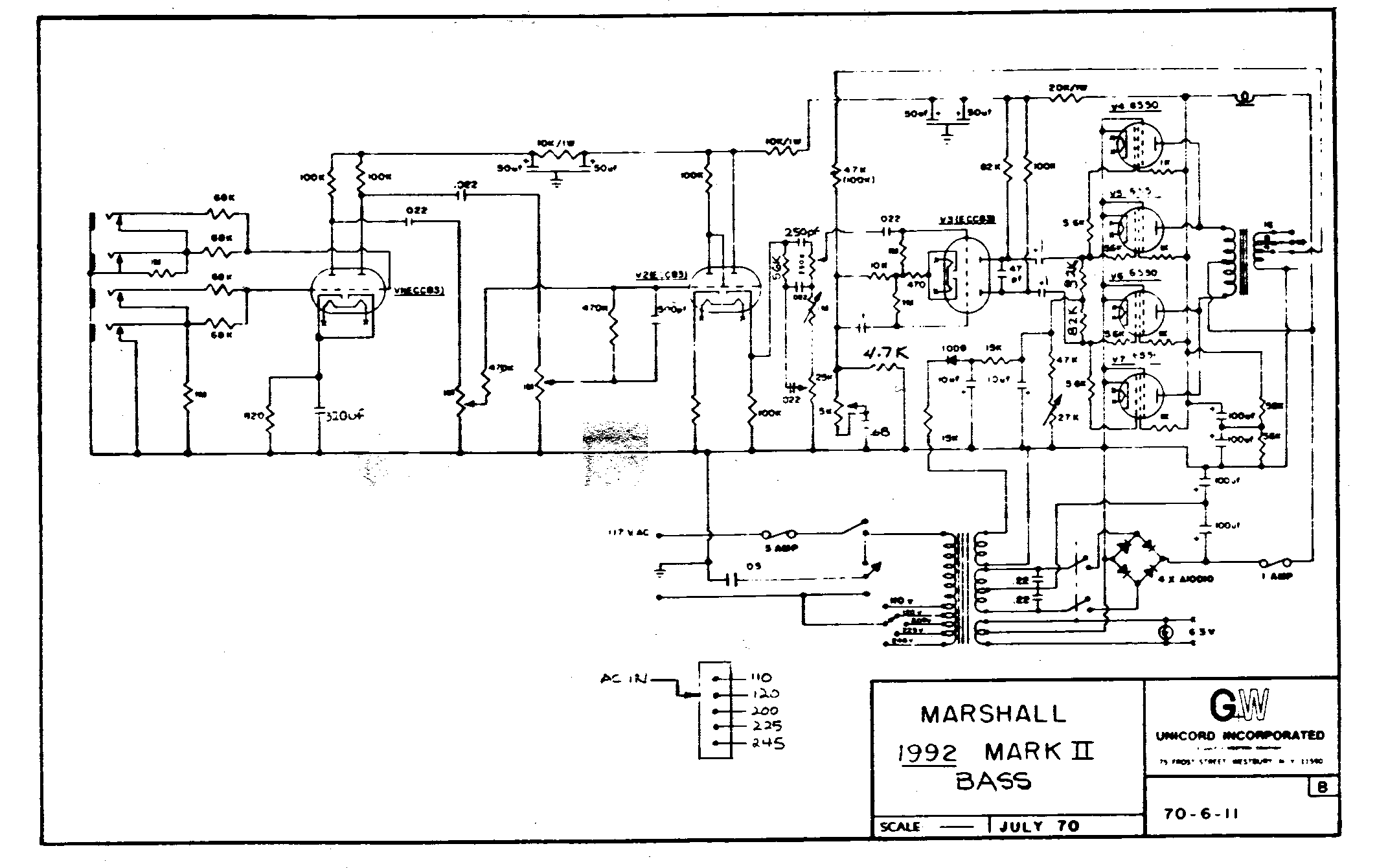 Marshall 1992 Mark II Schematic
