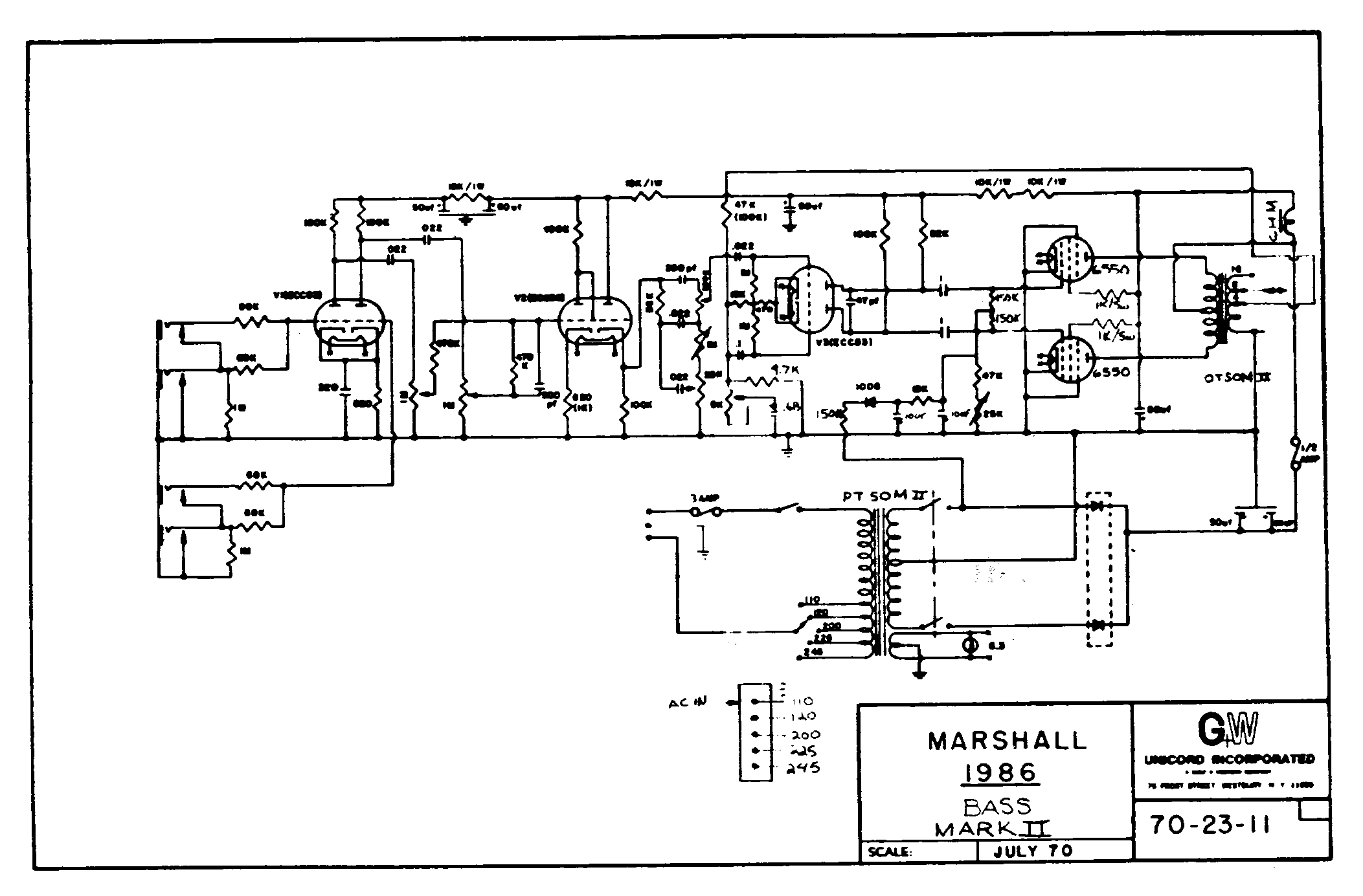Marshall Bass Mark II Schematic