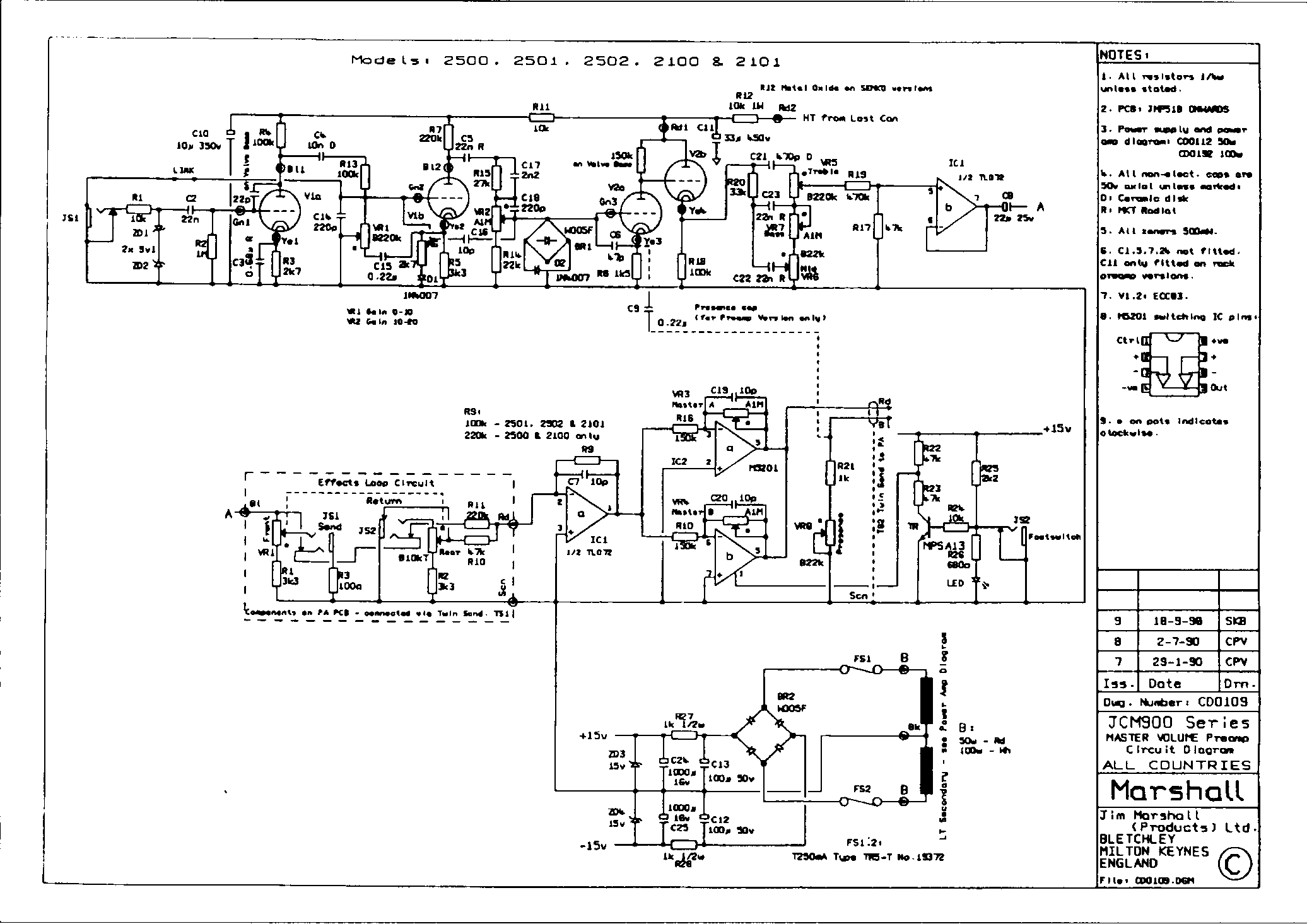 Marshall Master Volume Preamplifier Schematic
