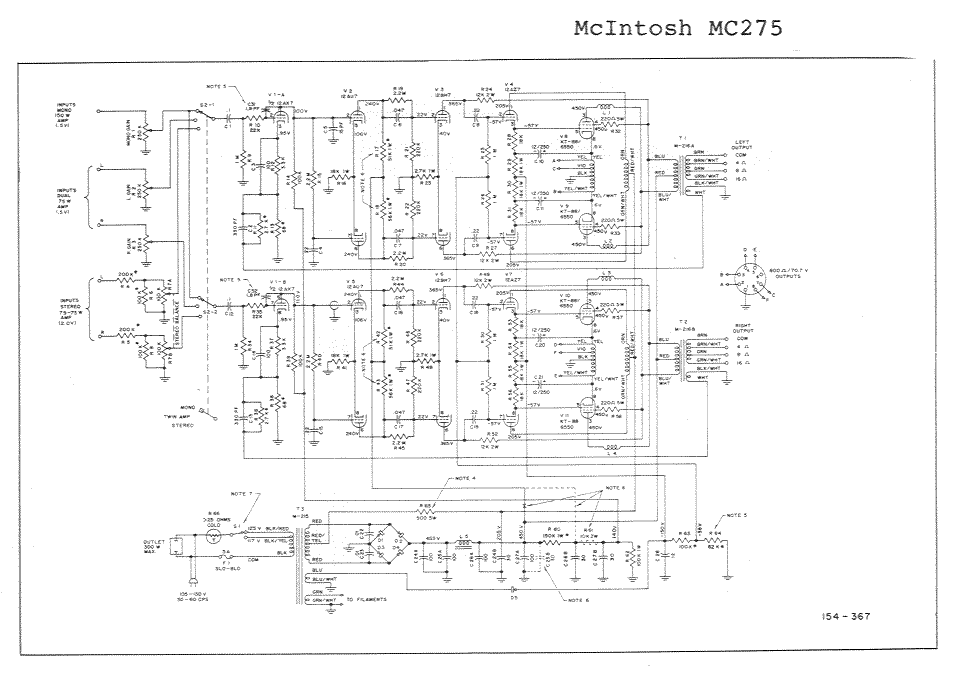 McIntosh MC275 Schematic
